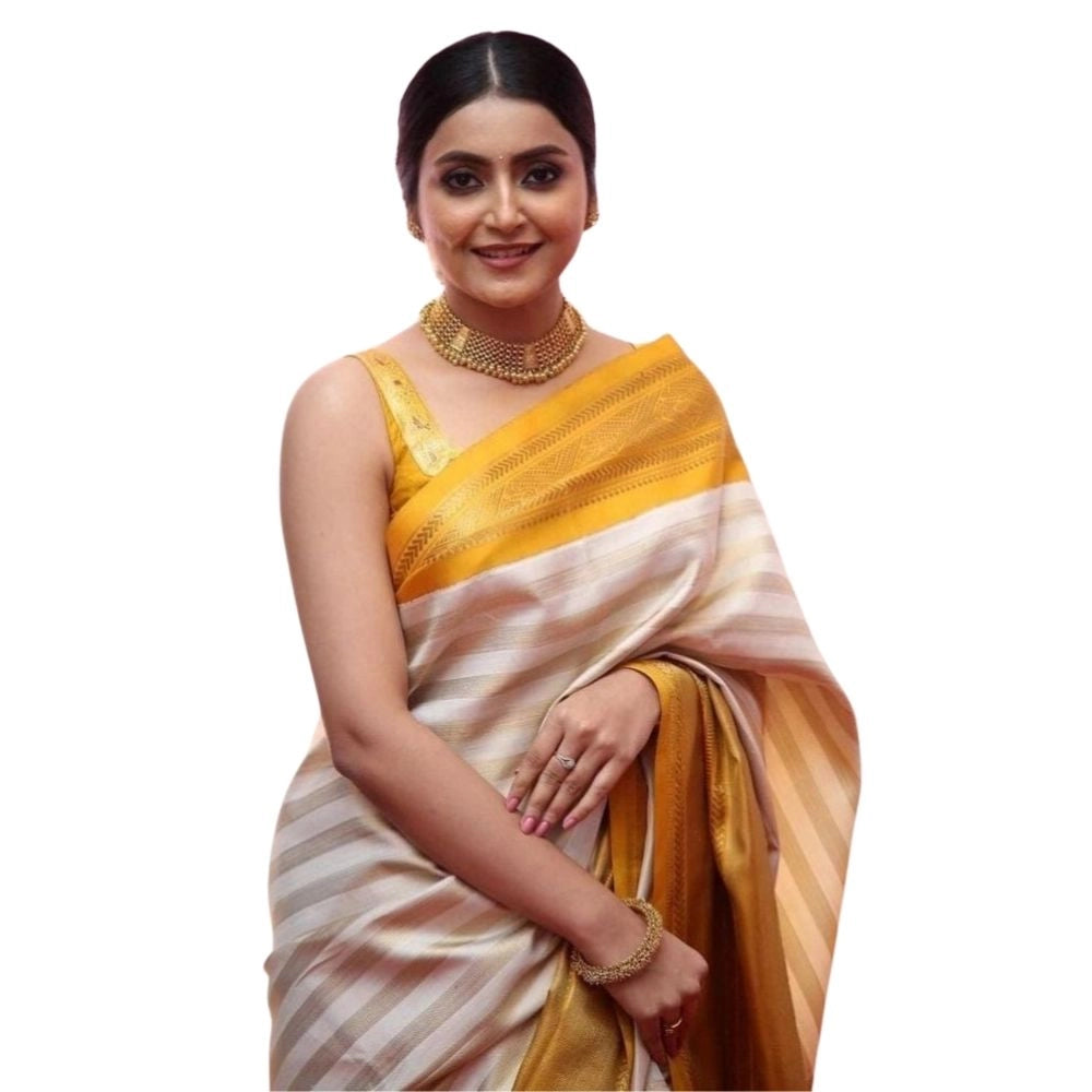 Women'S Silk Printed Saree With Unstitched Blouse 5.5Mtr (Off