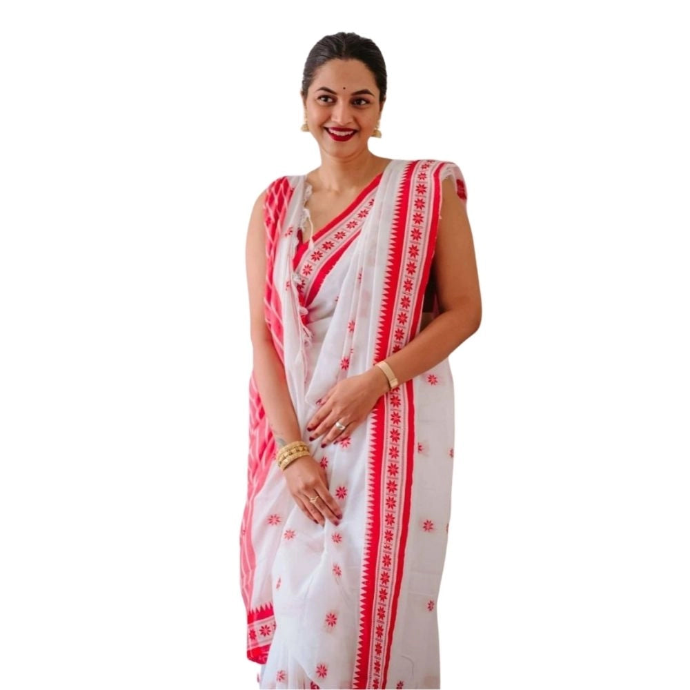 Women'S Cotton Printed Saree With Unstitched Blouse 5.5Mtr (Wh