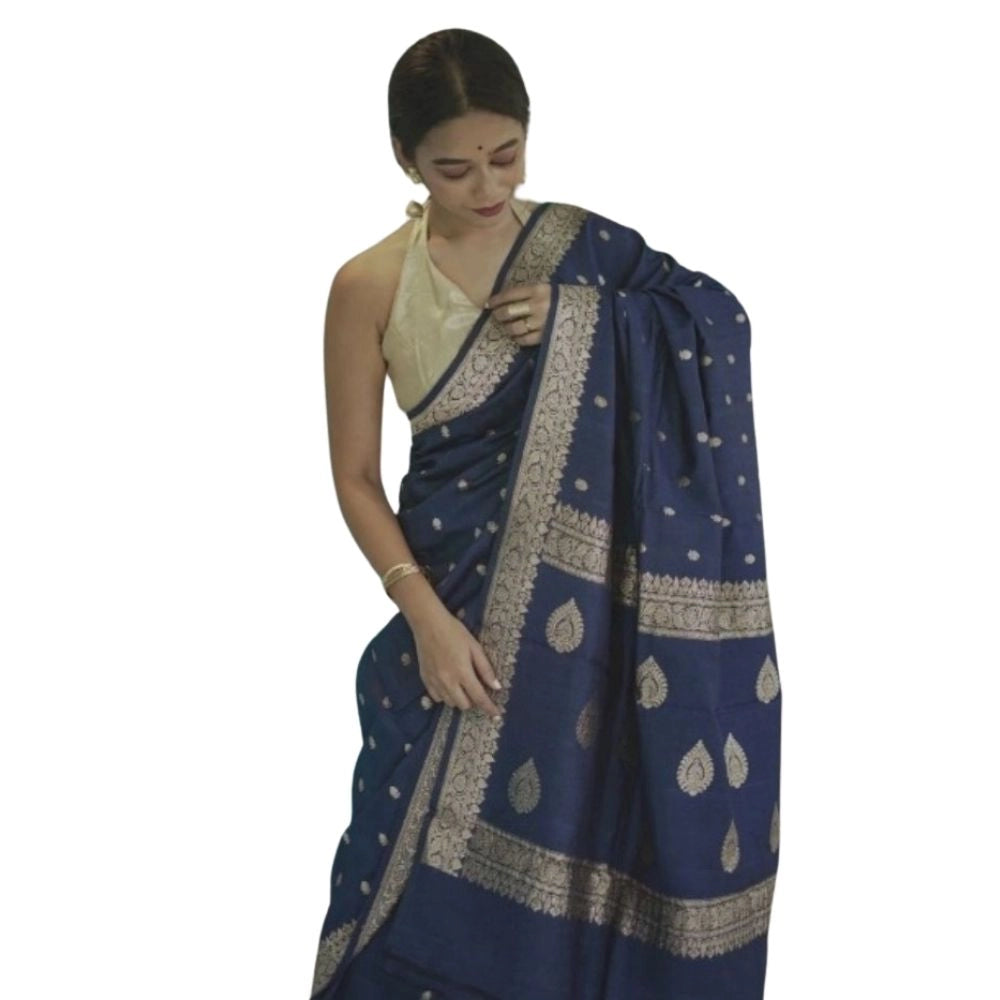 Women'S Cotton Printed Saree With Unstitched Blouse 5.5Mtr (Na