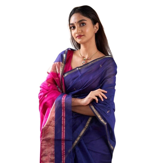 Women'S Cotton Printed Saree With Unstitched Blouse 5.5Mtr (Bl