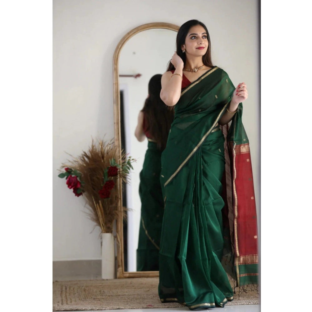 Women'S Cotton Printed Saree With Unstitched Blouse 5.5Mtr (Da