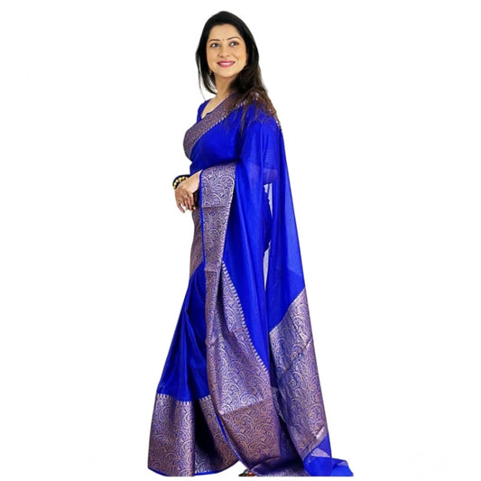 Women'S Soft Lichi Silk Solid Saree With Unstitched Blouse 5.5