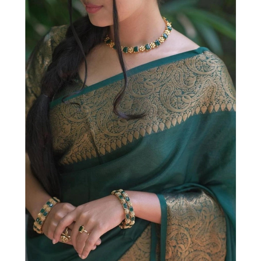 Women'S Soft Lichi Silk Solid Saree With Unstitched Blouse 5.5