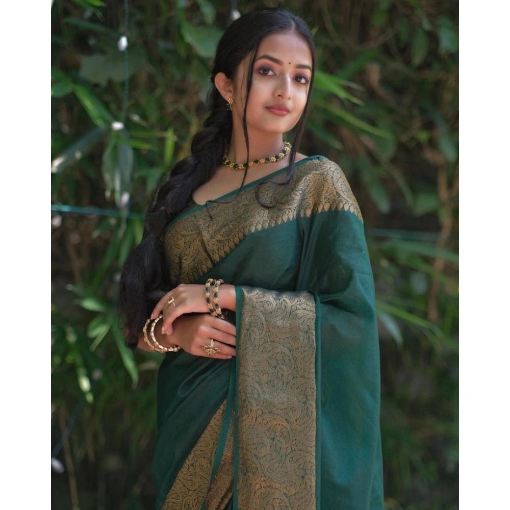 Women'S Soft Lichi Silk Solid Saree With Unstitched Blouse 5.5