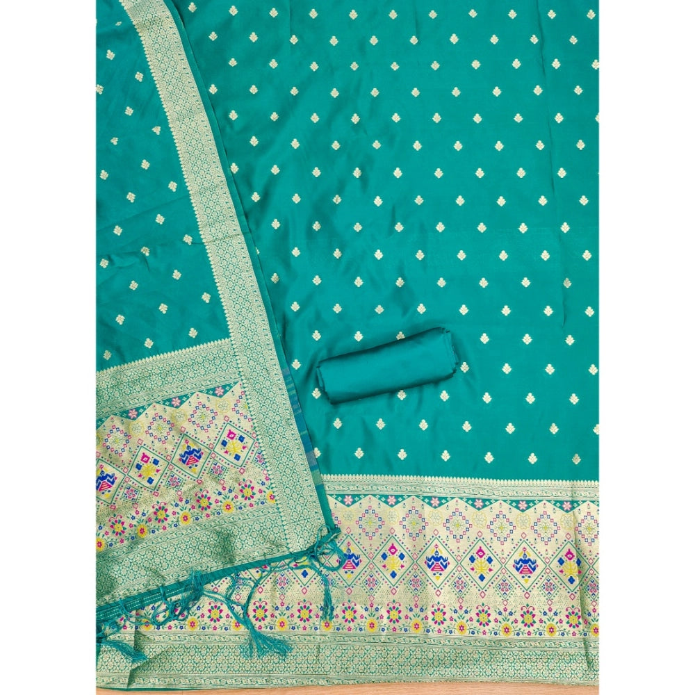 Women'S Banarasi Silk Printed Unstitched Salwar Suit Material