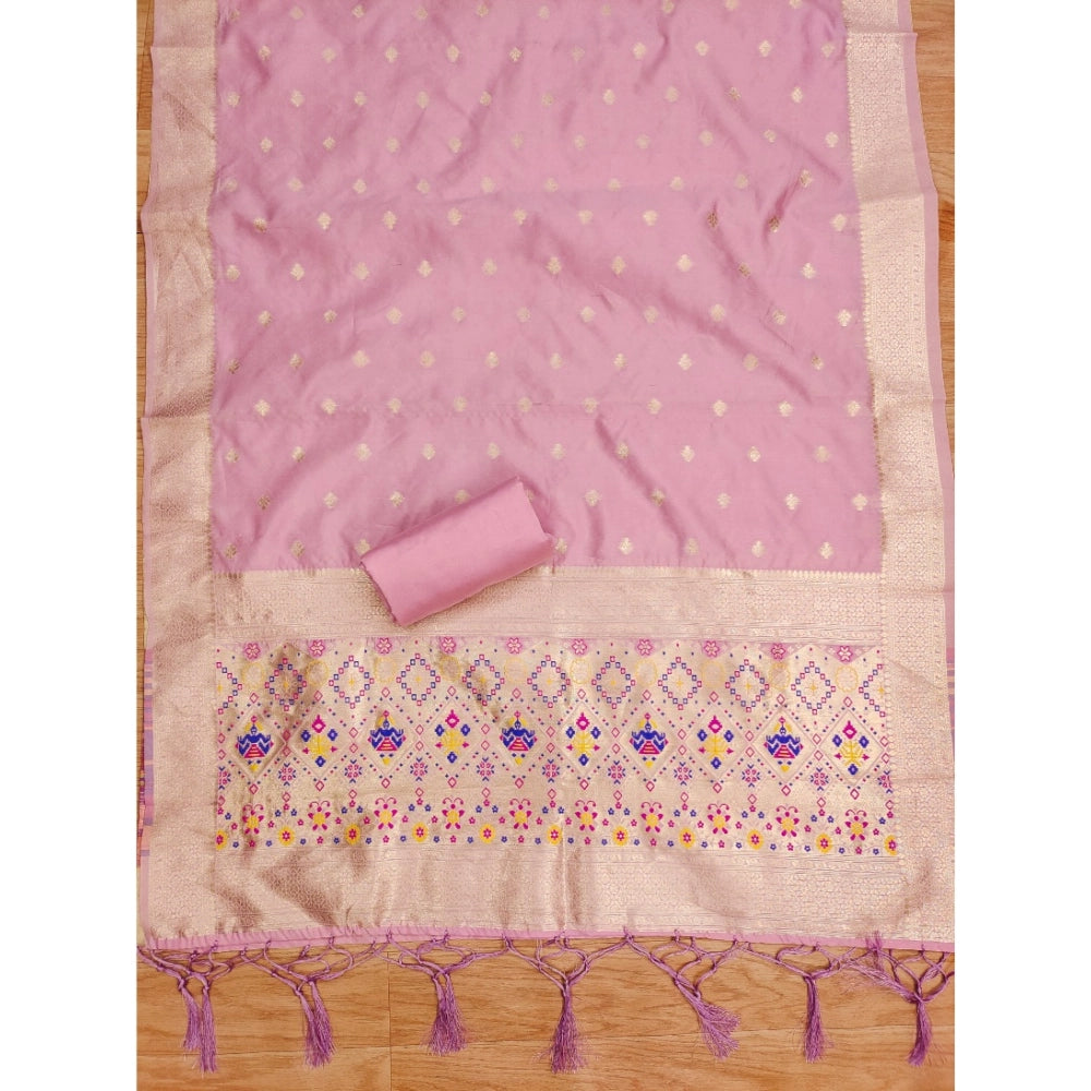 Women'S Banarasi Silk Printed Unstitched Salwar Suit Material
