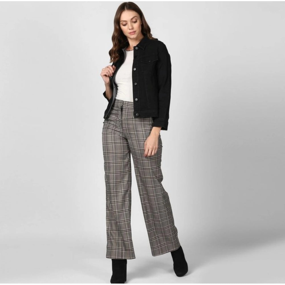 Women'S Denim Solid Long Sleeve Jacket (Black)