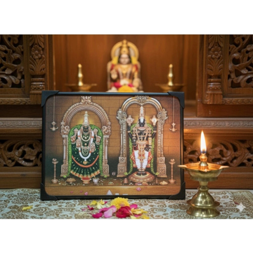 Wooden Tirupati Balaji Padmavati Venkateshwara Swamy Table Top