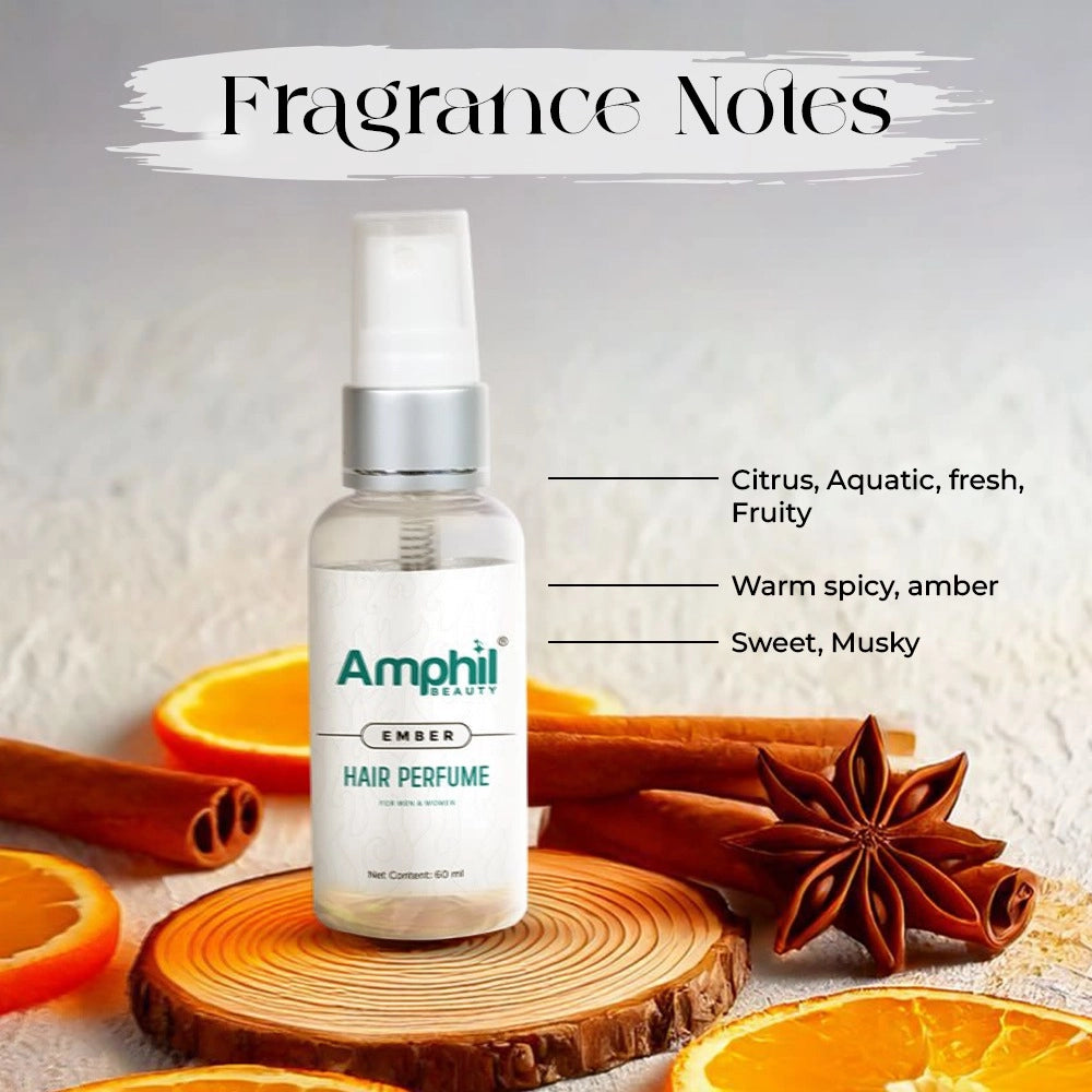 Amphil Beauty Ember Unisex Hair Perfume 60 Ml | Alcohol Free |
