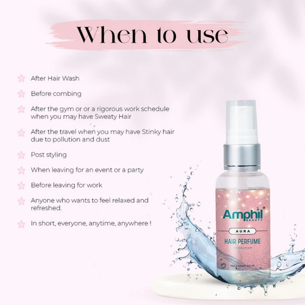 Amphil Beauty Aura Unisex Hair Perfume 60 Ml | Alcohol Free |