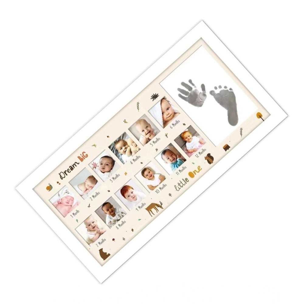 Acrylic Footprint Handprint Baby Photo Frame with Ink Pad - Multicolor