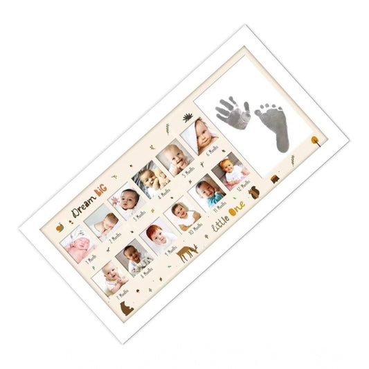 Acrylic Footprint Handprint Baby Photo Frame with Ink Pad - Multicolor
