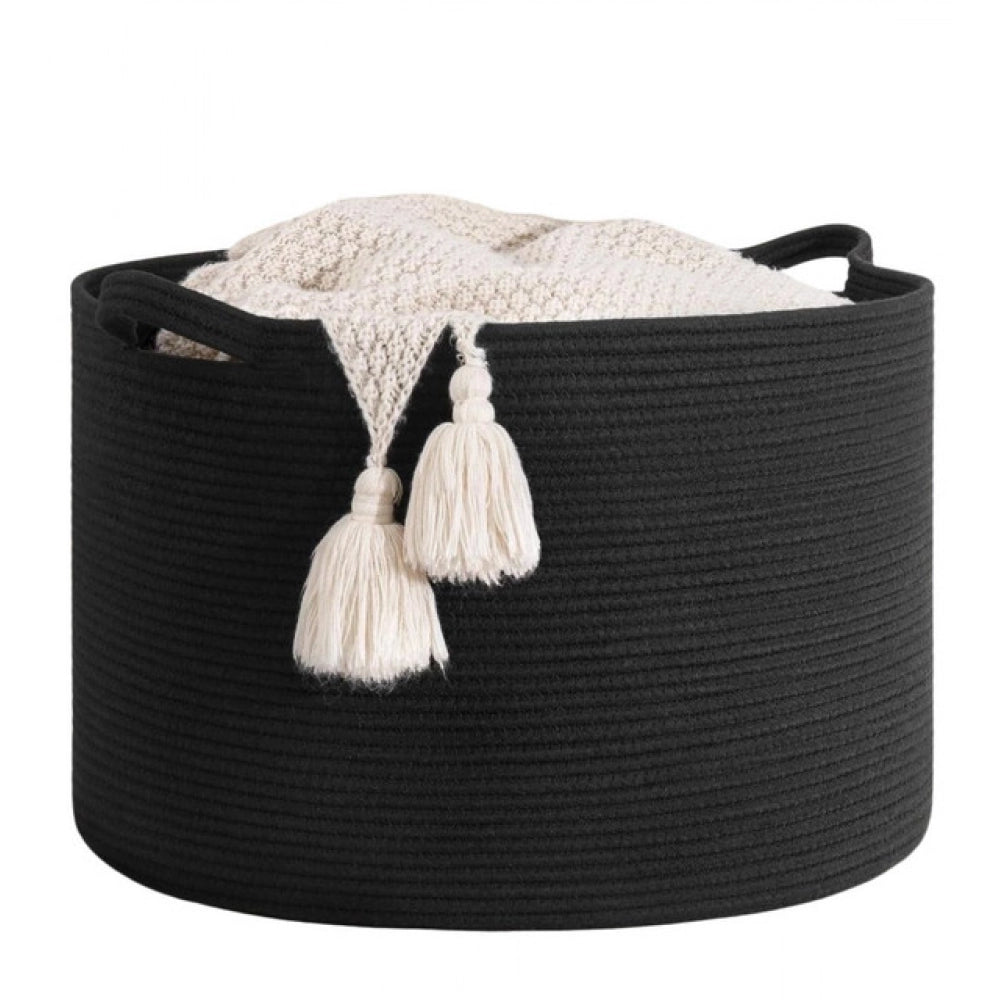 Cotton Basket 14X12 Inch Storage Basket For Clothes With Out L