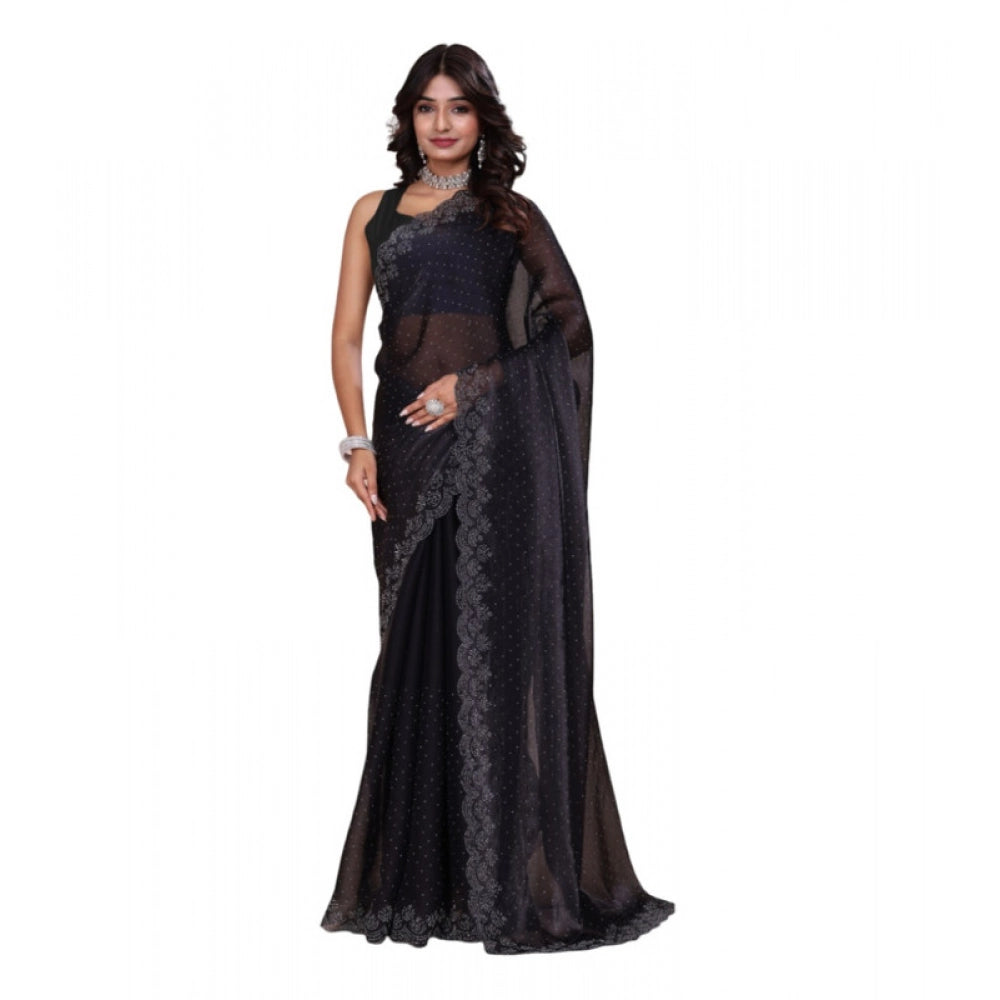Women'S Jimmy Choo Embellished Bollywood Saree With Unstitched