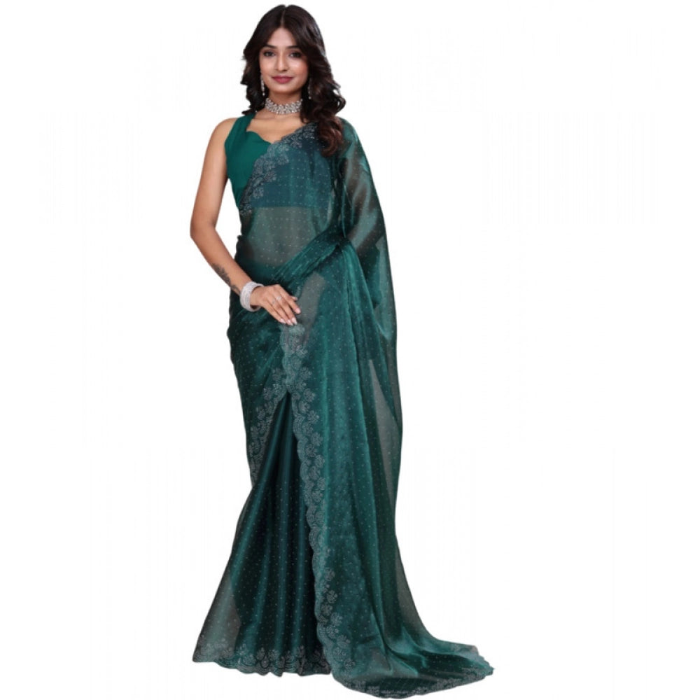 Women'S Jimmy Choo Embellished Bollywood Saree With Unstitched