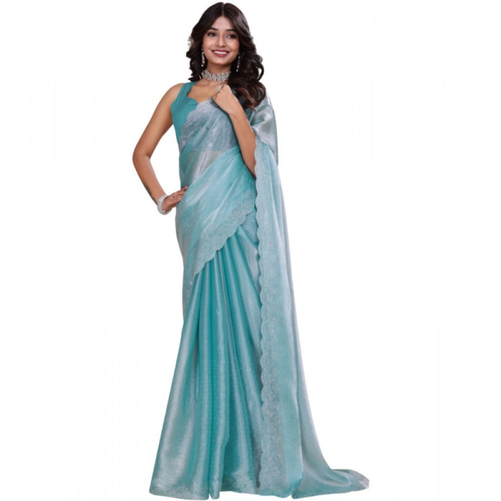 Women'S Jimmy Choo Embellished Bollywood Saree With Unstitched
