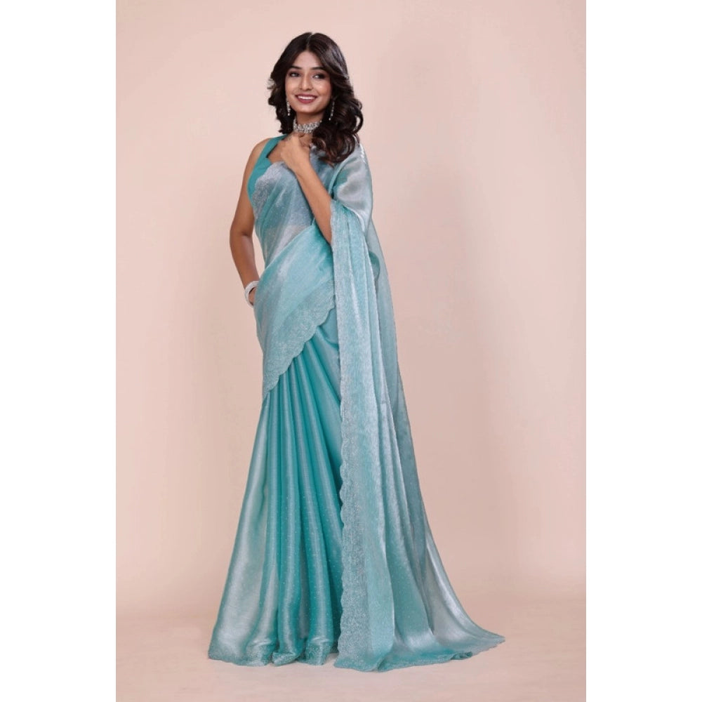 Women'S Jimmy Choo Embellished Bollywood Saree With Unstitched