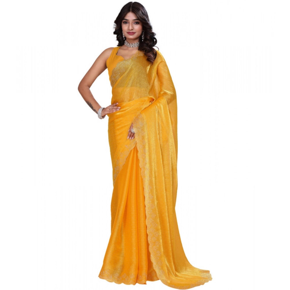 Women'S Jimmy Choo Embellished Bollywood Saree With Unstitched