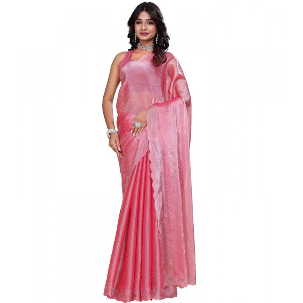 Women'S Jimmy Choo Embellished Bollywood Saree With Unstitched