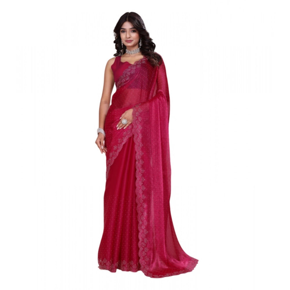 Women'S Jimmy Choo Embellished Bollywood Saree With Unstitched