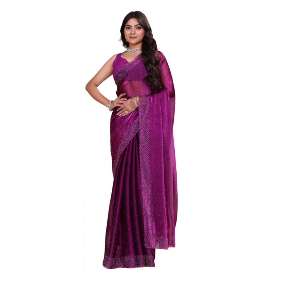 Women'S Jimmy Choo Embellished Bollywood Saree With Unstitched