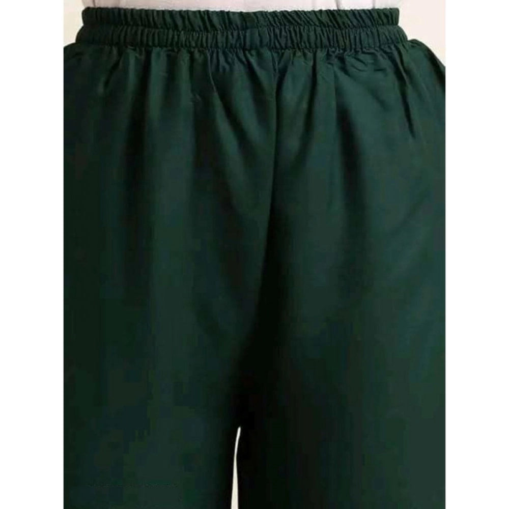 Women'S Casual Rayon Solid Ankle Length Palazzo (Green, Free S
