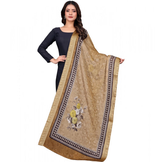 Women's chanderi silk Printed Dupatta (Beige, Length: 2 Mtr) - VANSHELLE