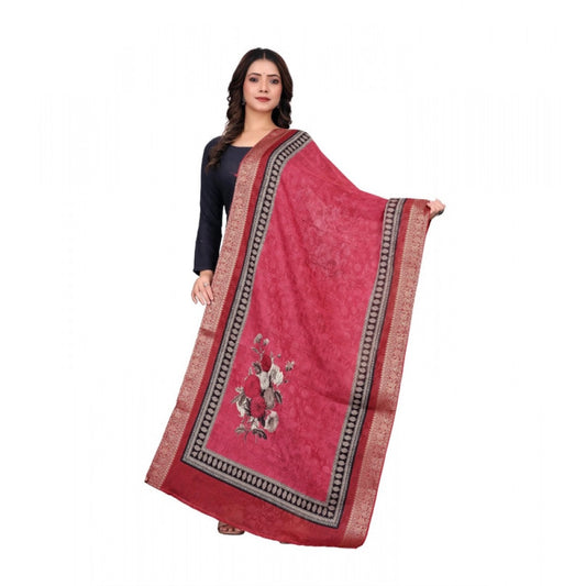 Women's chanderi silk Printed Dupatta (Red, Length: 2 Mtr) - VANSHELLE