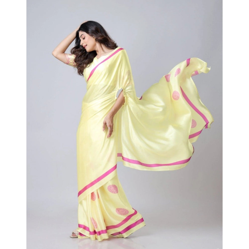 Women'S Soft Crepe Silk Printed Ready To Wear Saree With Unsti