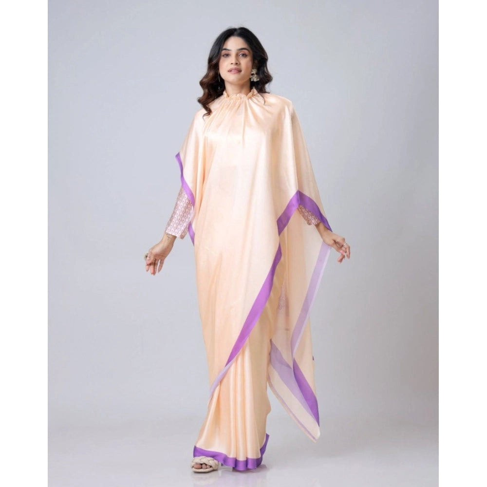 Women'S Soft Crepe Silk Printed Ready To Wear Saree With Unsti