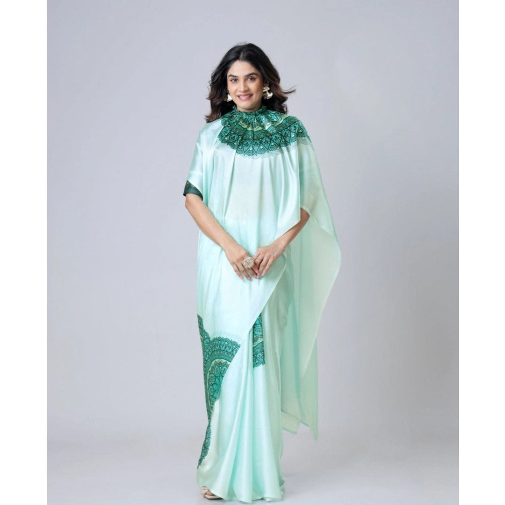 Women'S Soft Crepe Silk Printed Ready To Wear Saree With Unsti