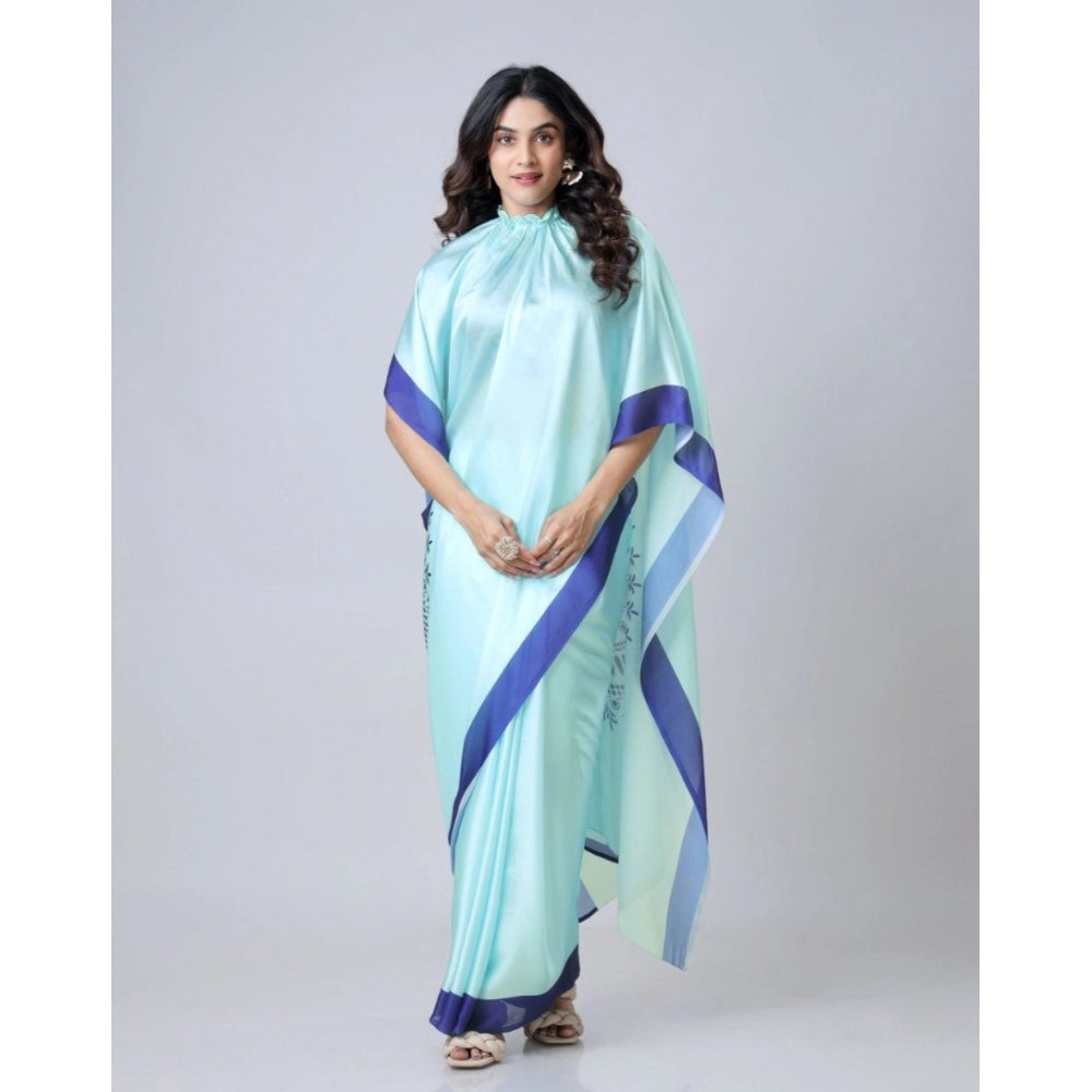 Women'S Soft Crepe Silk Printed Ready To Wear Saree With Unsti