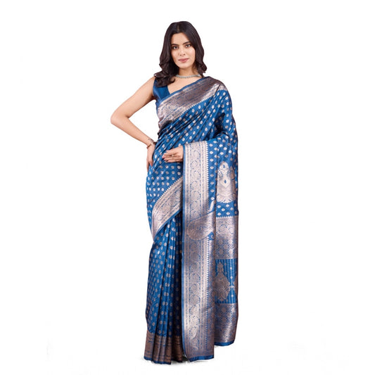 Women's Banarasi Silk Printed Saree With Unstitched Blouse 5.5Mtr (Pinch) - VANSHELLE