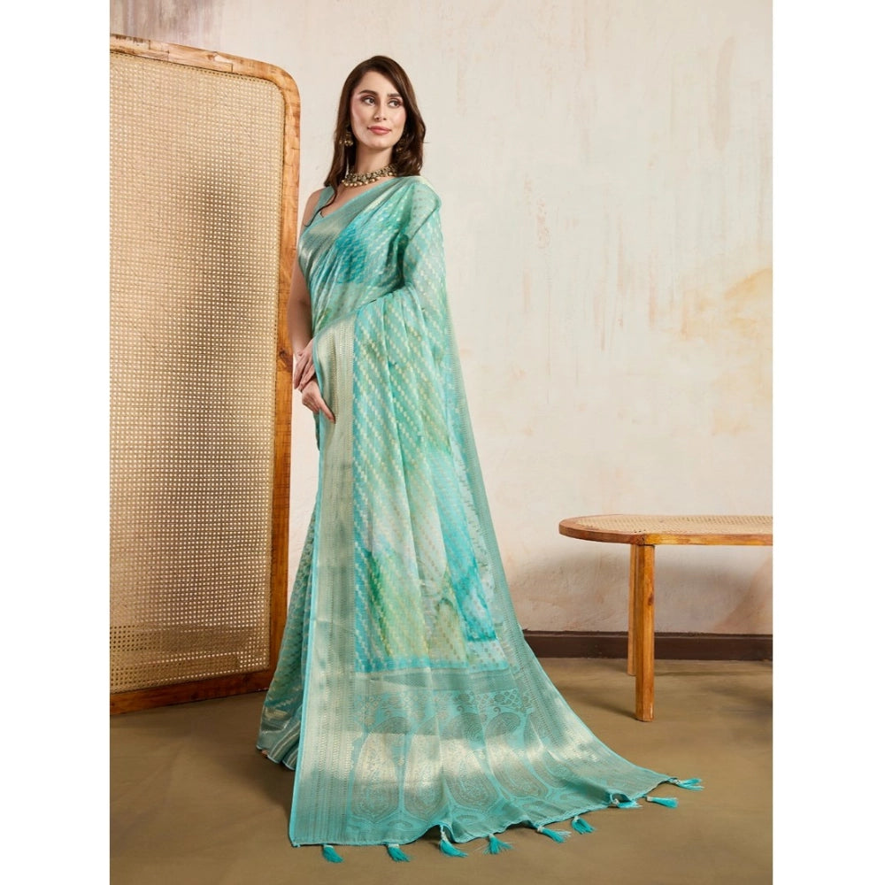 Women'S Viscose Printed Saree With Unstitched Blouse 5.5Mtr (G