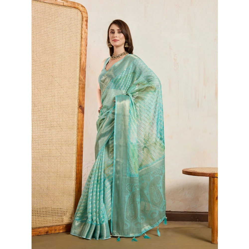 Women'S Viscose Printed Saree With Unstitched Blouse 5.5Mtr (G