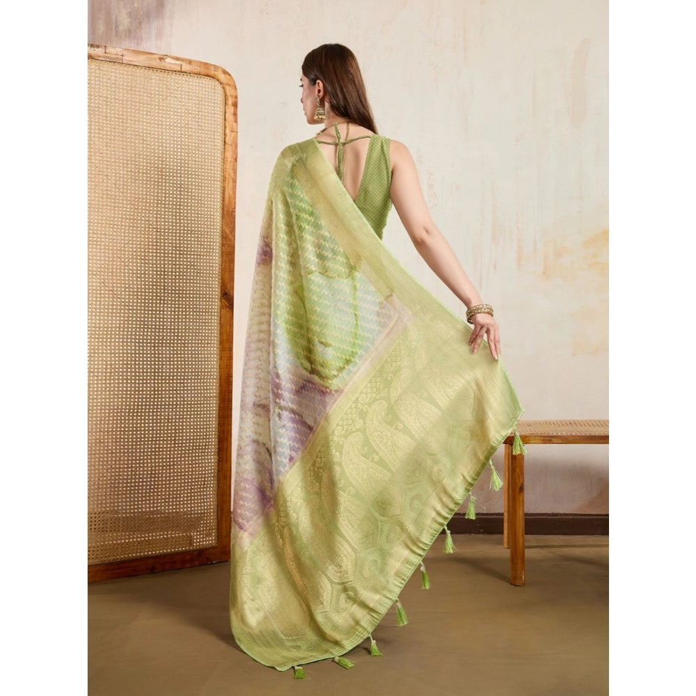 Women'S Viscose Printed Saree With Unstitched Blouse 5.5Mtr (L