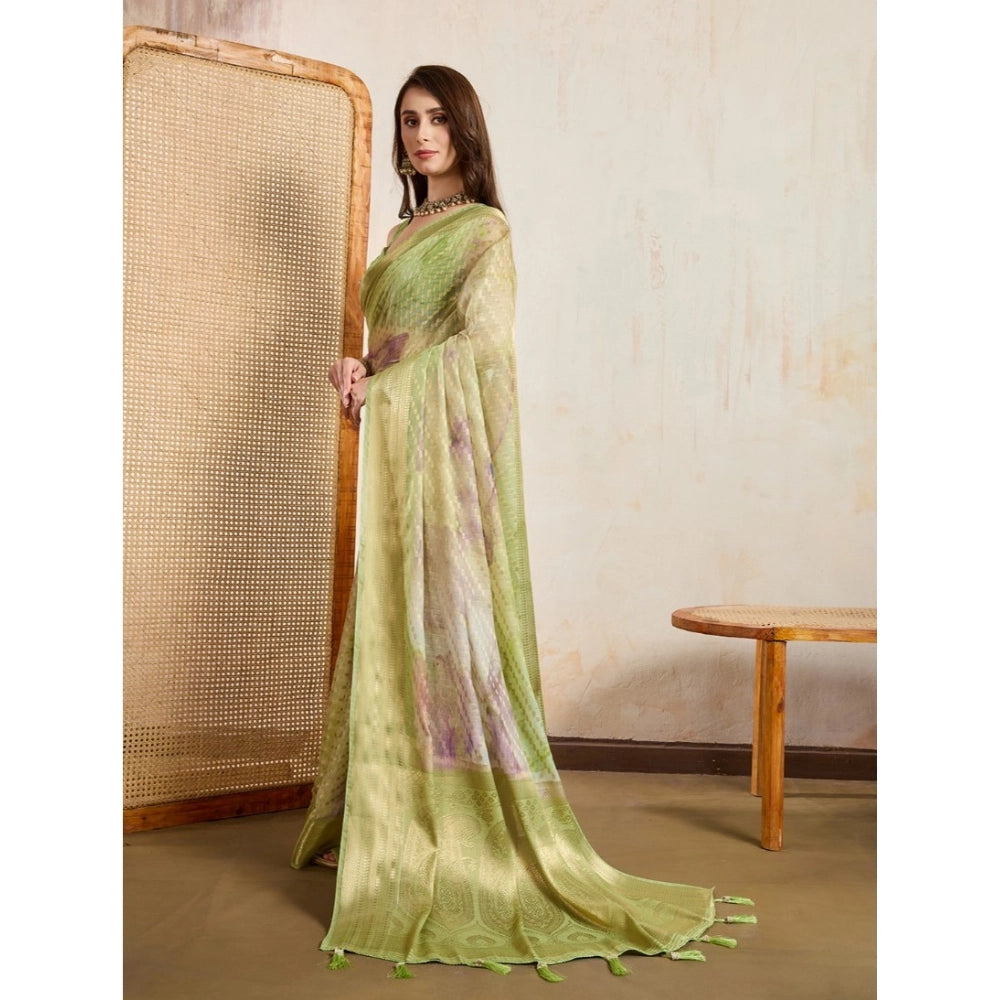 Women'S Viscose Printed Saree With Unstitched Blouse 5.5Mtr (L
