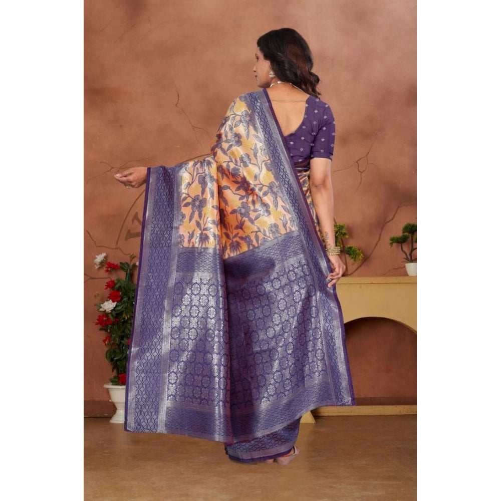 Women'S Banarasi Silk Jaquard Woven Saree With Unstitched Blou