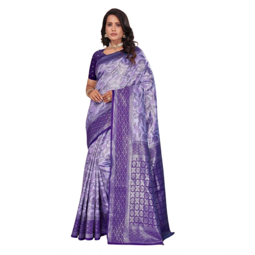 Women'S Banarasi Silk Jaquard Woven Saree With Unstitched Blou