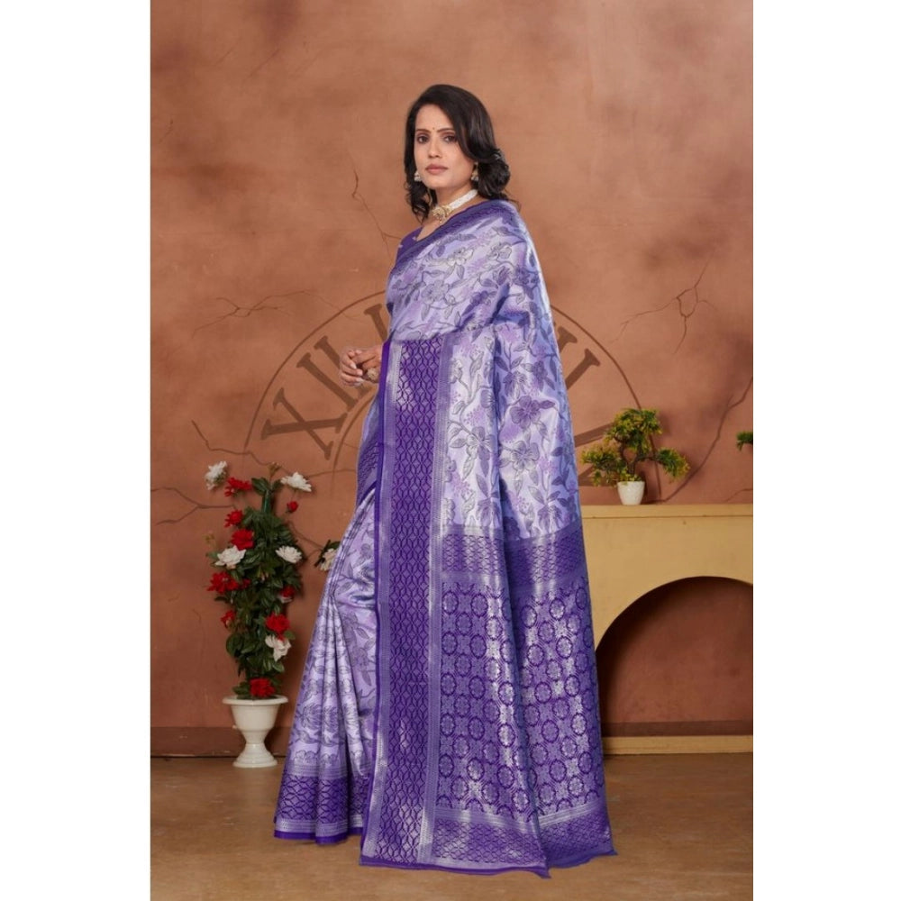 Women'S Banarasi Silk Jaquard Woven Saree With Unstitched Blou