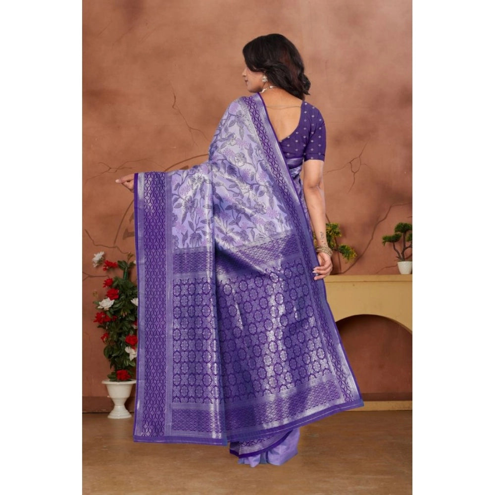 Women'S Banarasi Silk Jaquard Woven Saree With Unstitched Blou