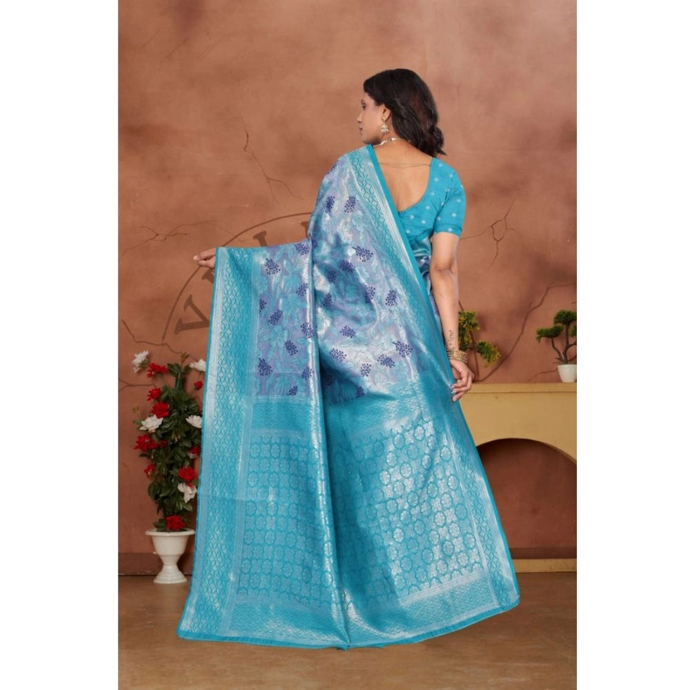 Women'S Banarasi Silk Jaquard Woven Saree With Unstitched Blou