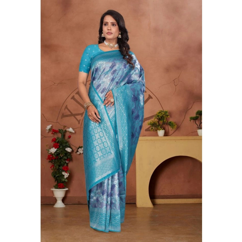 Women'S Banarasi Silk Jaquard Woven Saree With Unstitched Blou