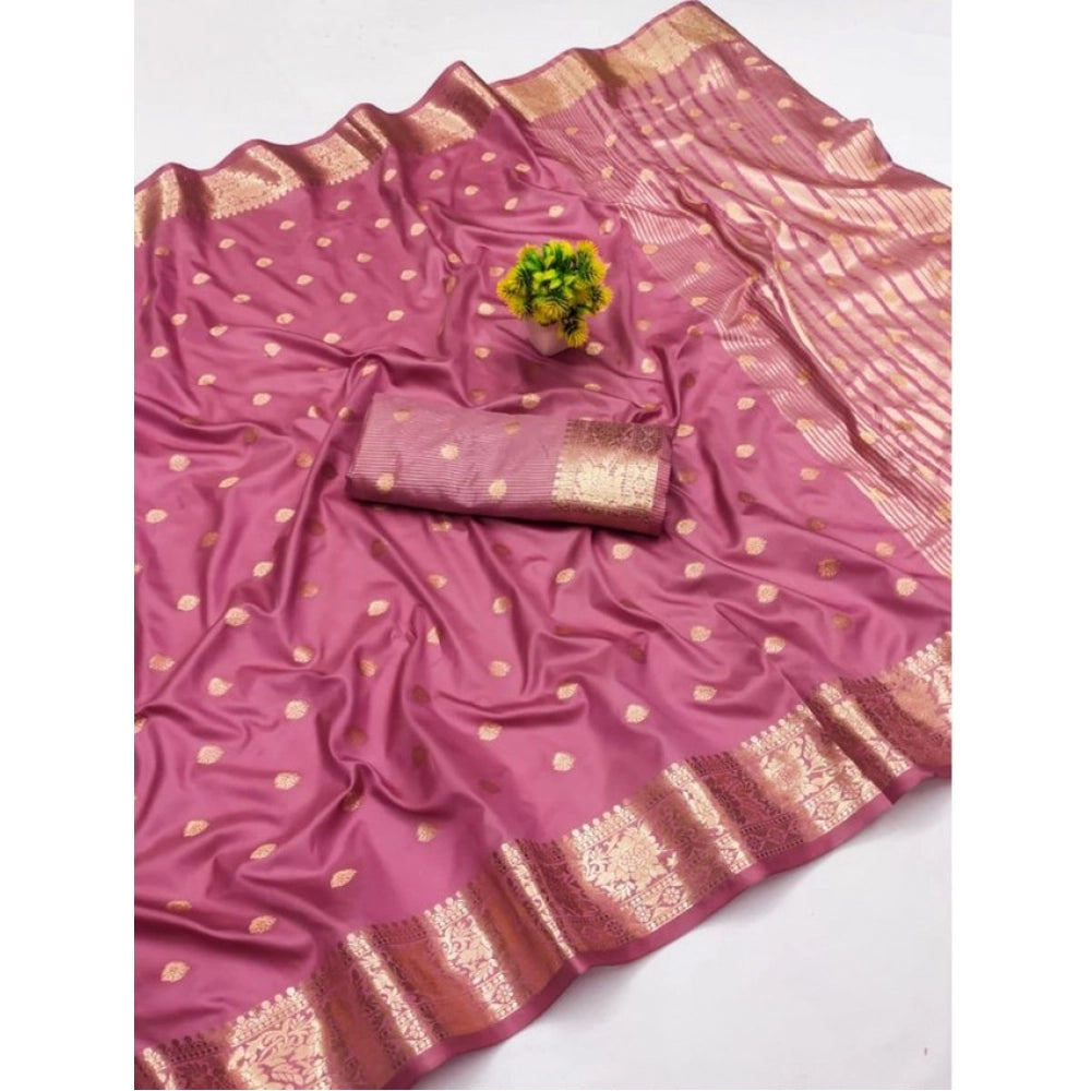 Women'S Jacquard Silk Jaquard Woven Saree With Unstitched Blou
