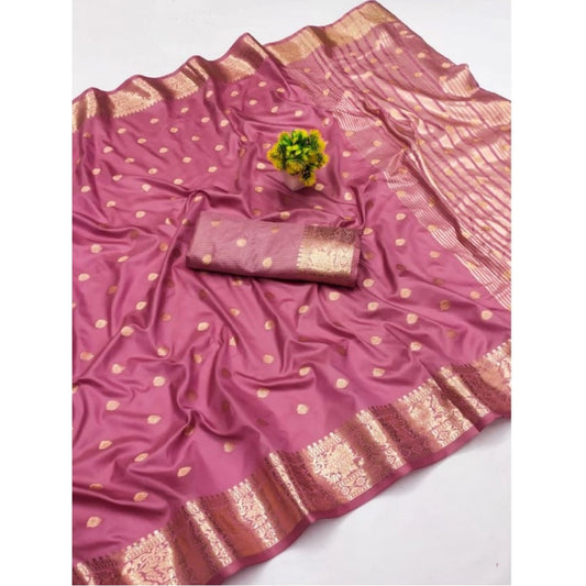 Women'S Jacquard Silk Jaquard Woven Saree With Unstitched Blou