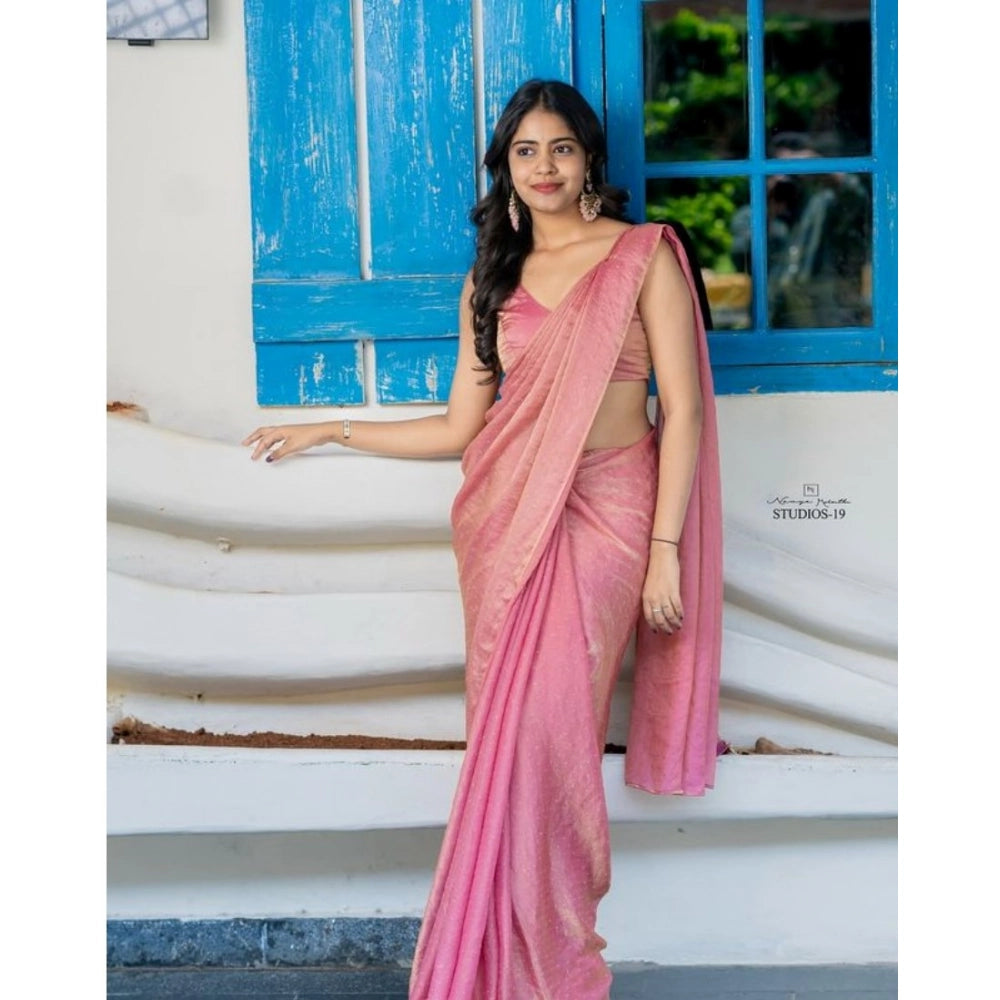 Women'S Silk Embroidred Saree With Unstitched Blouse 5.5Mtr (P