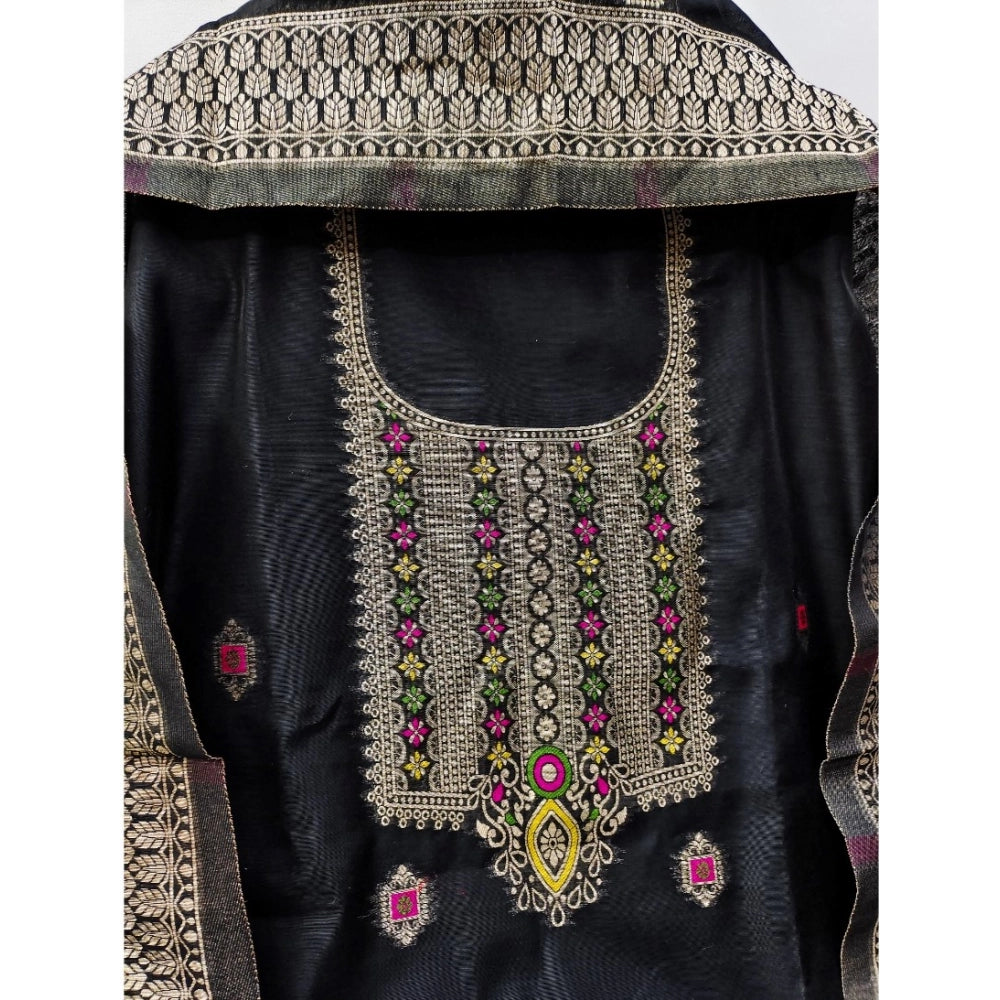 Women'S Banarasi Silk Printed Unstitched Salwar Suit Material