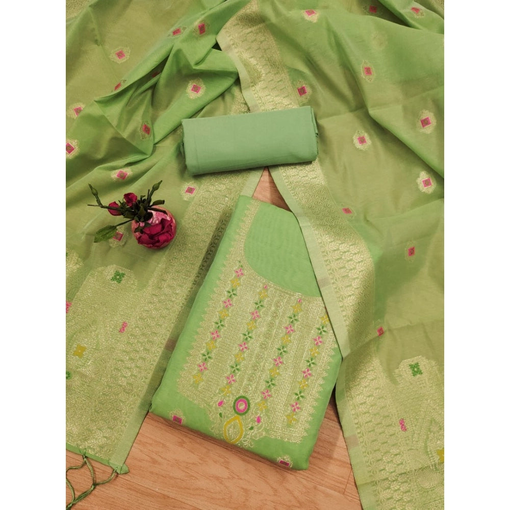 Women'S Banarasi Silk Printed Unstitched Salwar Suit Material