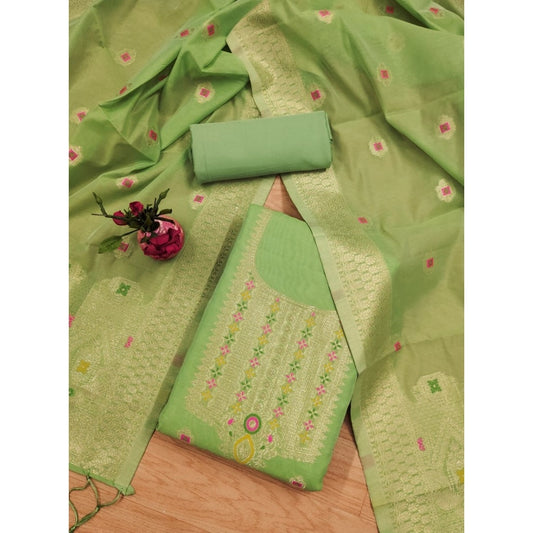 Women'S Banarasi Silk Printed Unstitched Salwar Suit Material