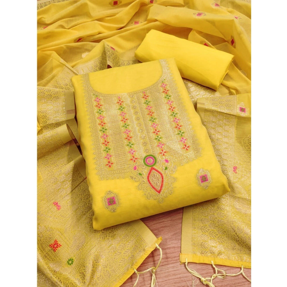 Women'S Banarasi Silk Printed Unstitched Salwar Suit Material